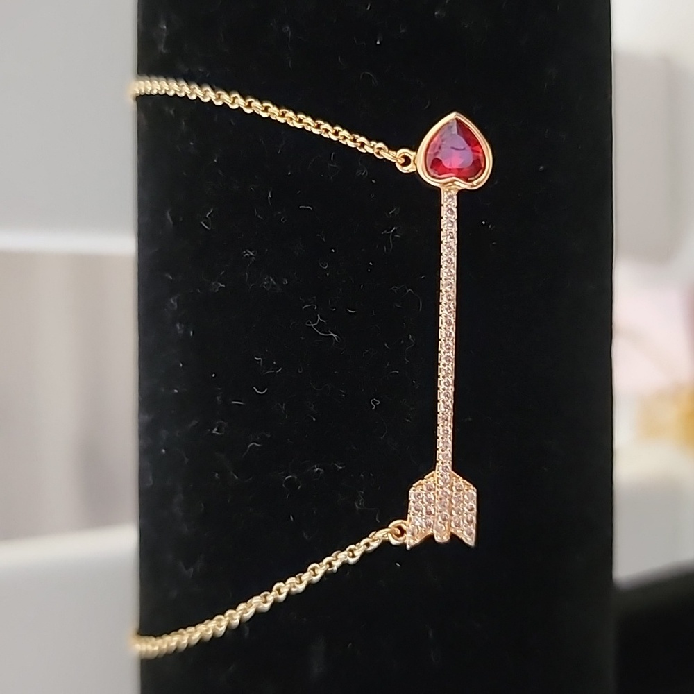 (BNWT) Kate Spade Crystal Heart Arrow Pendant Necklace